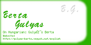 berta gulyas business card